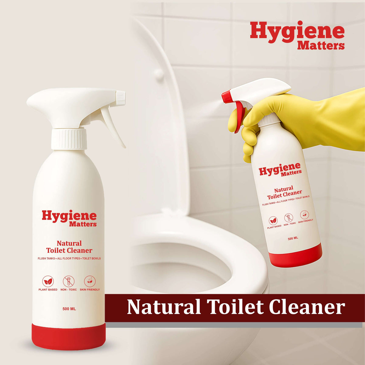Natural toilet cleaner for limescale and odor removal