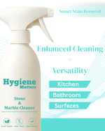 Cleaning granite countertop with stone-safe cleaner