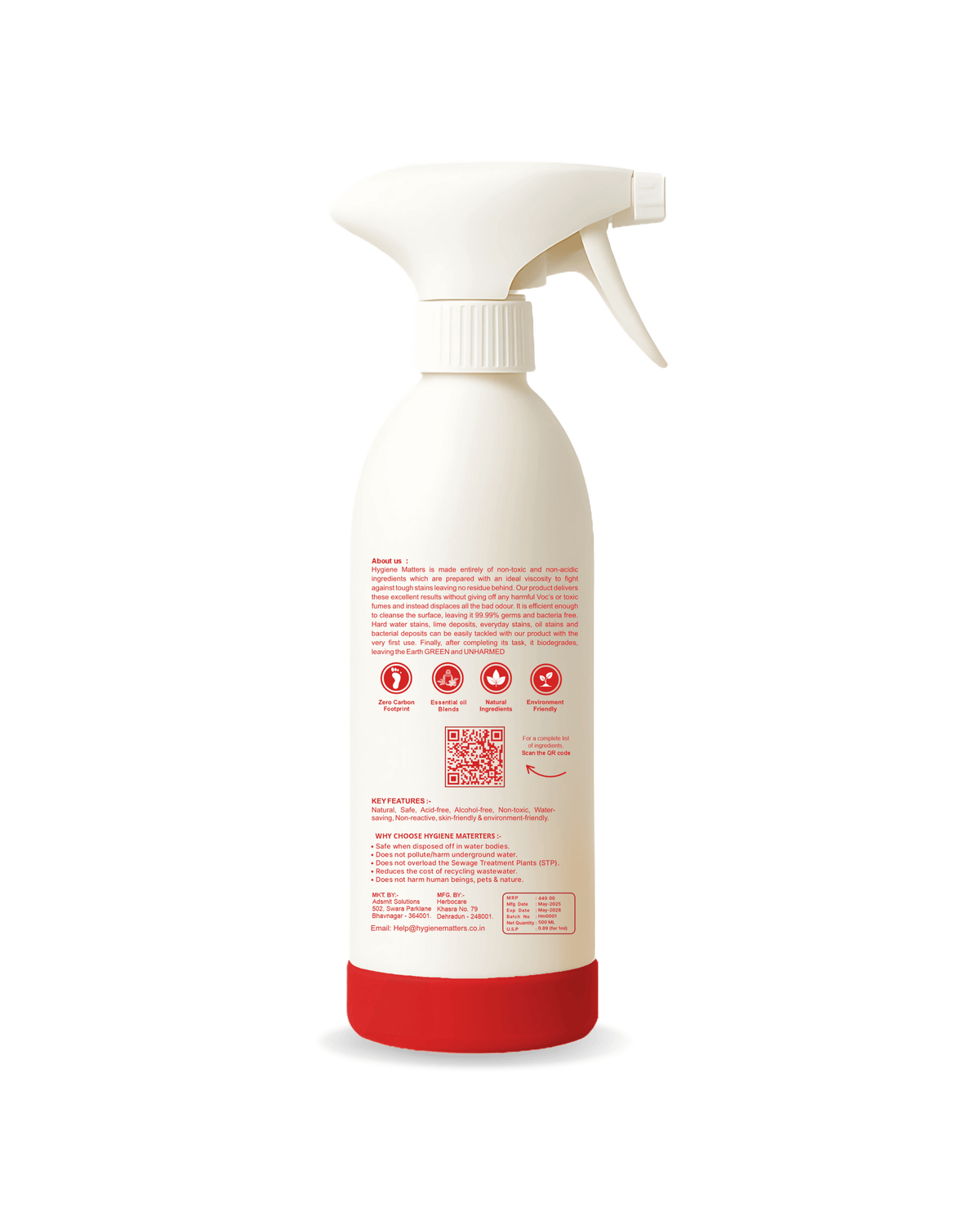 Natural toilet cleaning liquid with essential oils