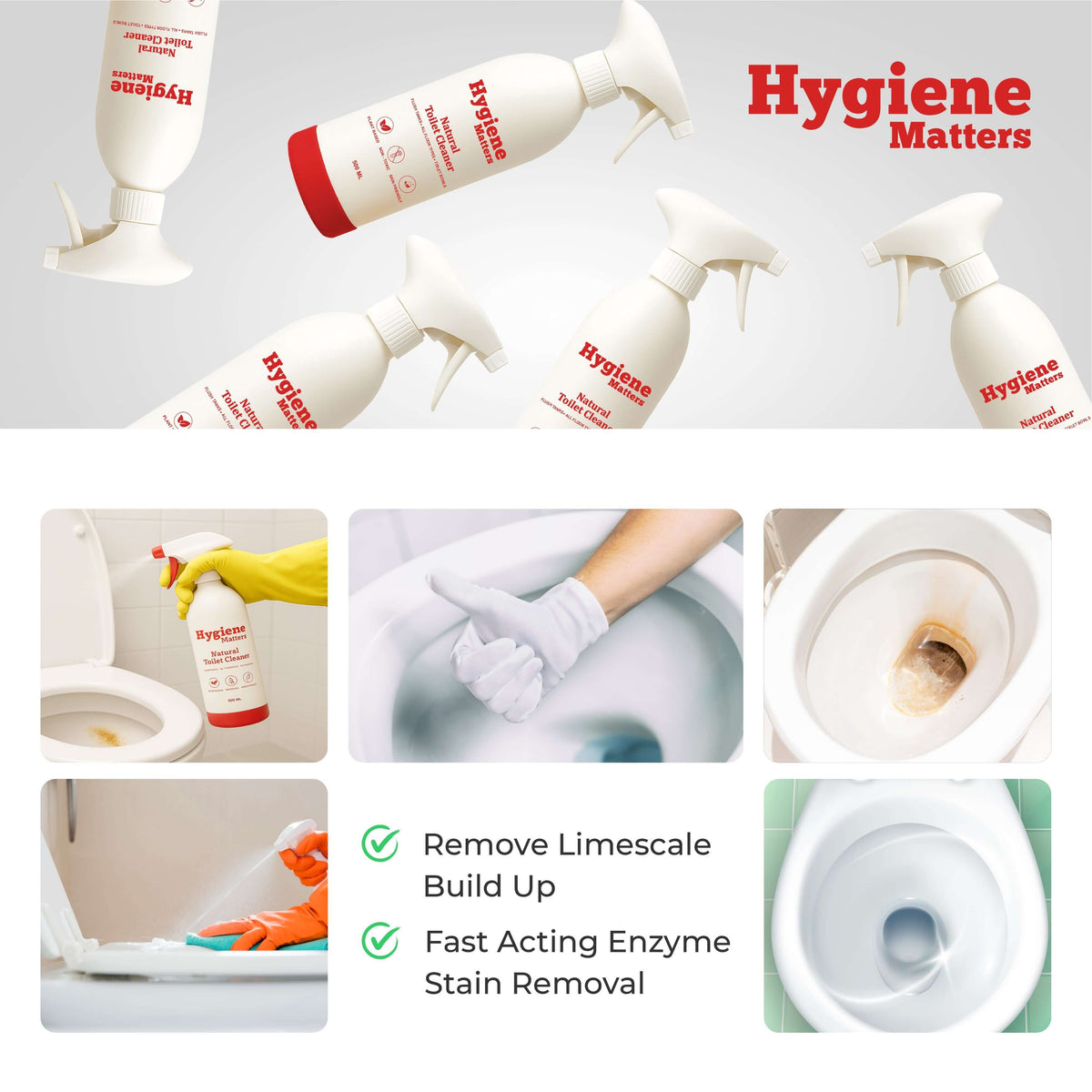 Natural toilet cleaner eliminating stubborn stains
